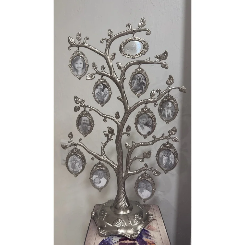Things Remembered Family Tree 12 Hanging Photo Frames 25th Anniversary Silver